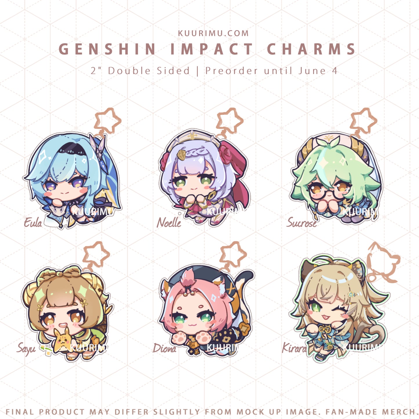 Genshin Impact Acrylic Charms