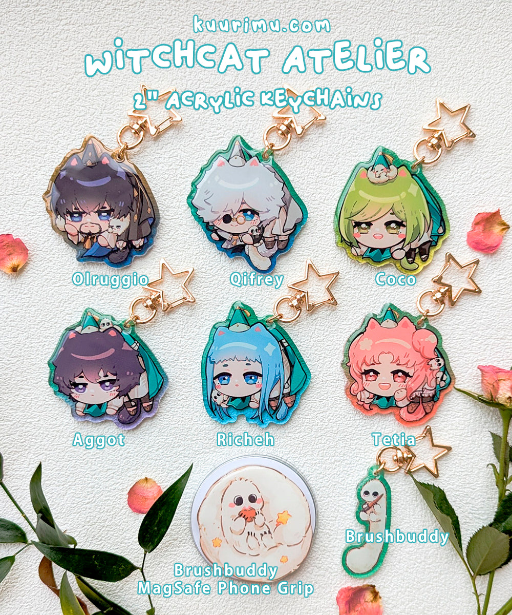 Witchcat Atelier Hanging Keychains & Brushbuddy Phone Grip
