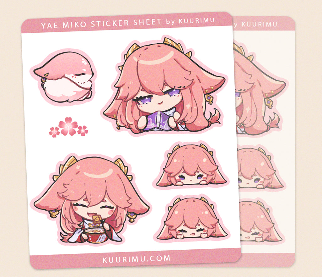 Yae Miko Sticker Sheet by Kuurimu – Kuurimu Art