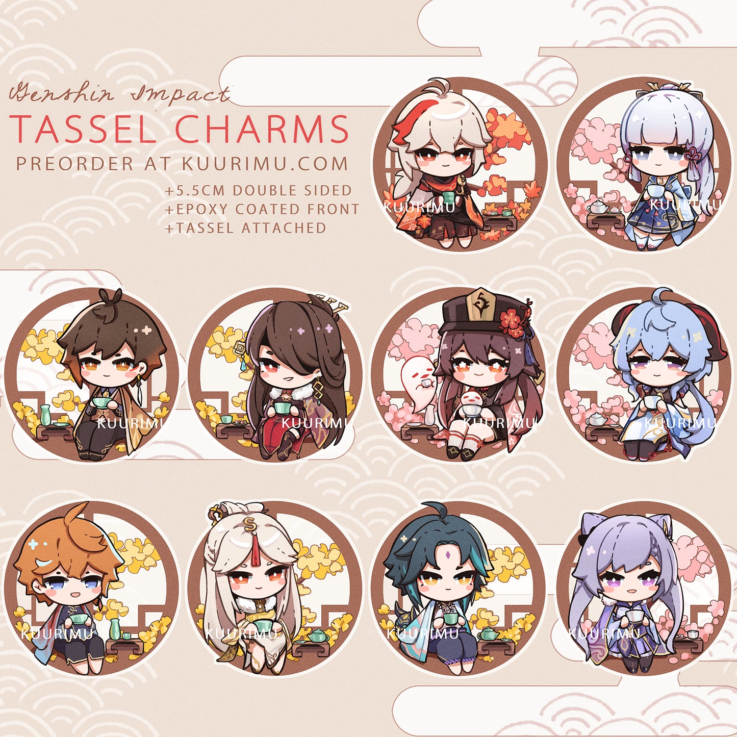 Tassel Acrylic Charms - Genshin Impact