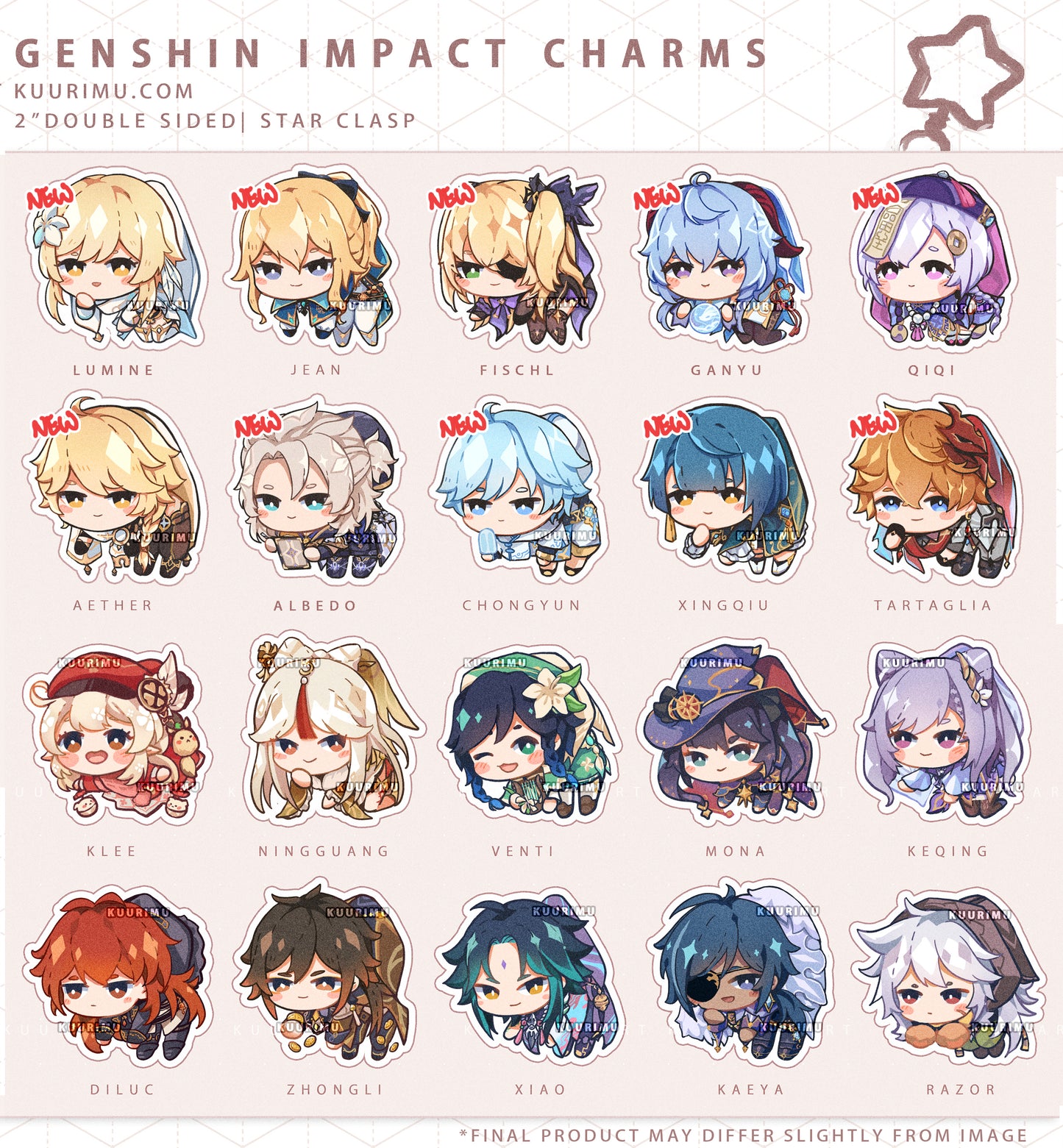 Genshin Impact Acrylic Charms