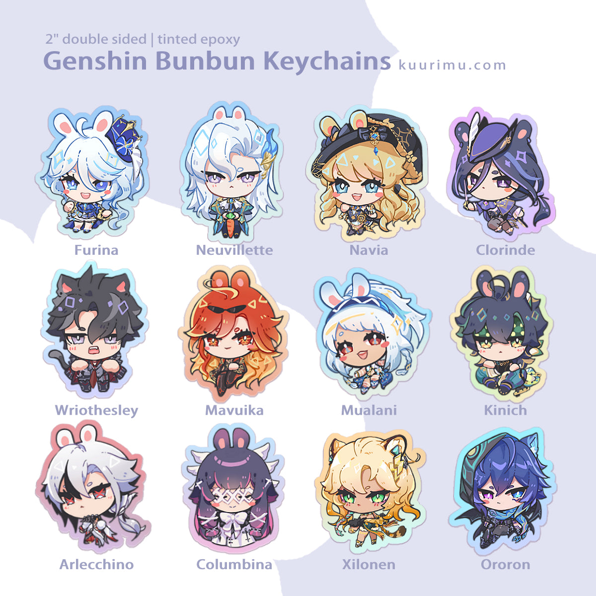 Genshin Bunbun Acrylic Keychains