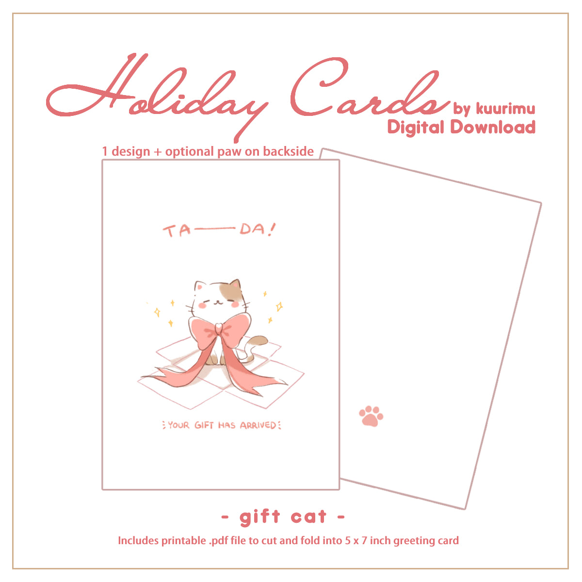 Digital Greeting Cards - Holiday Cats