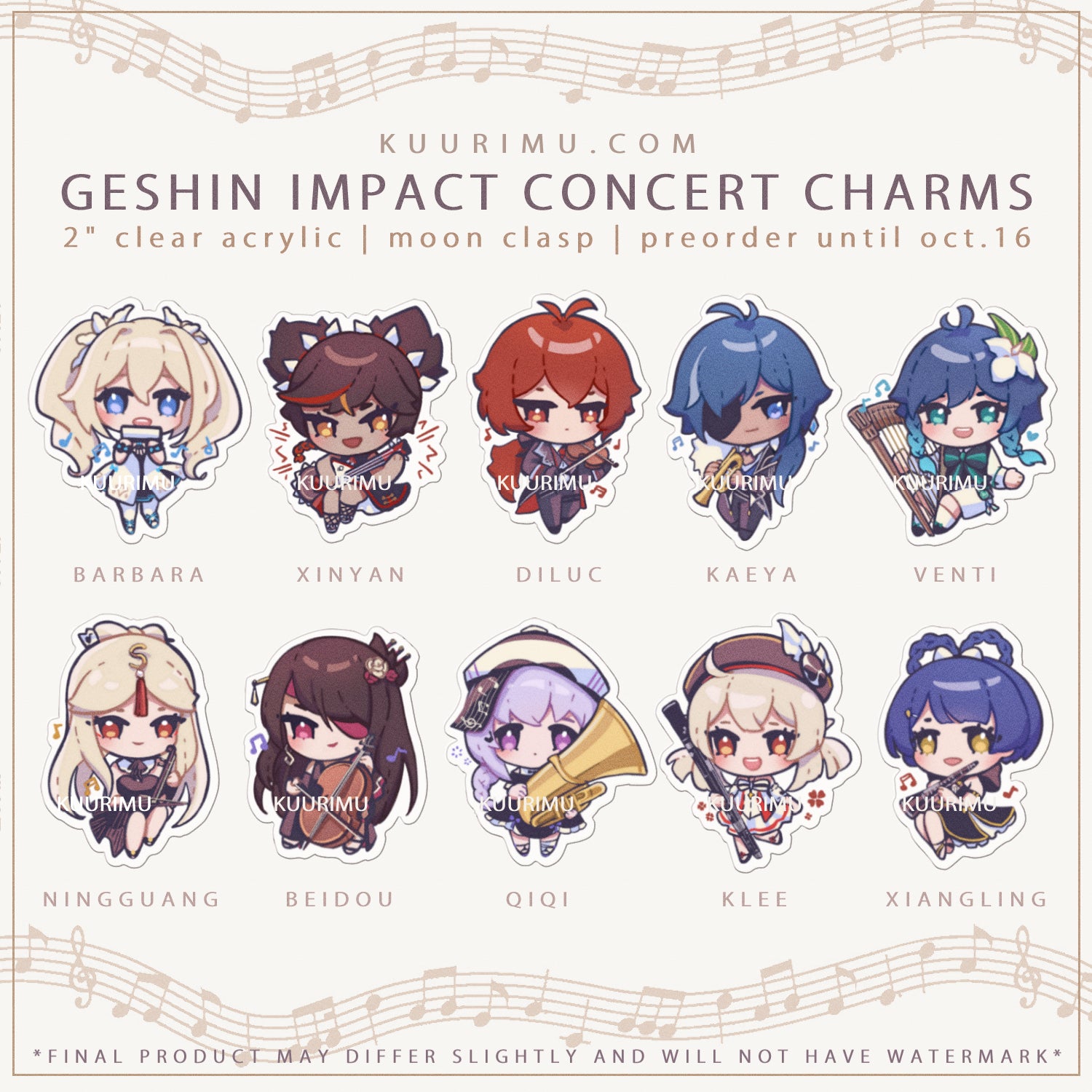 Acrylic Charms - Genshin Impact Concert