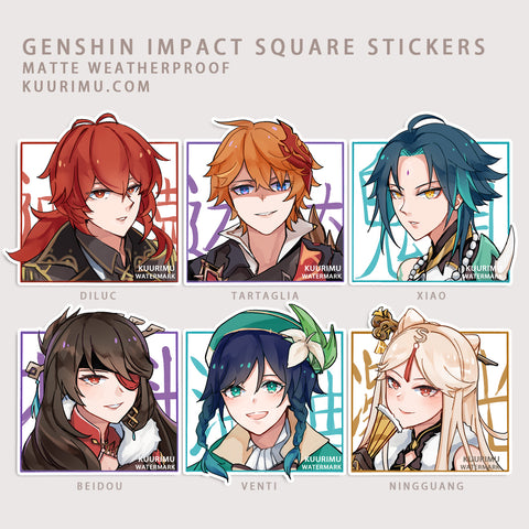 Genshin Impact Square Stickers